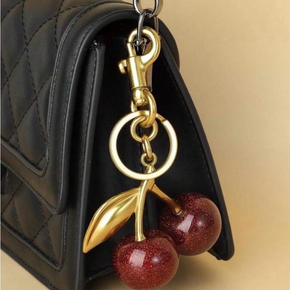 Cherry Mellow Accessories - Cherry Bag charm  with Gold Cherry Charm